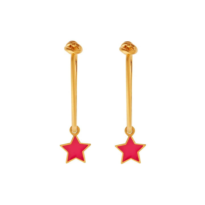 Enamel Little Star Hoops - Eye M Neon Rocks - Ileana Makri store