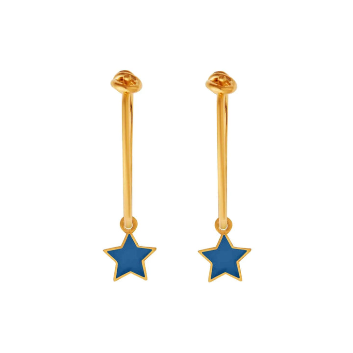 Enamel Little Star Hoops - Eye M Neon Rocks - Ileana Makri store