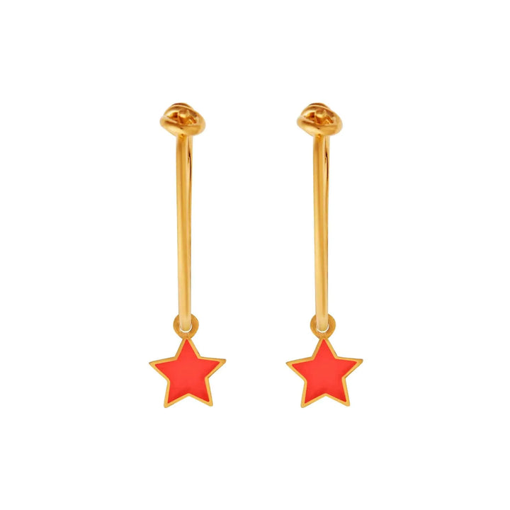 Enamel Little Star Hoops - Eye M Neon Rocks - Ileana Makri store