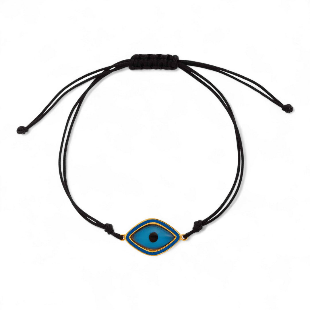 Blue Oval Eye Cord Bracelet