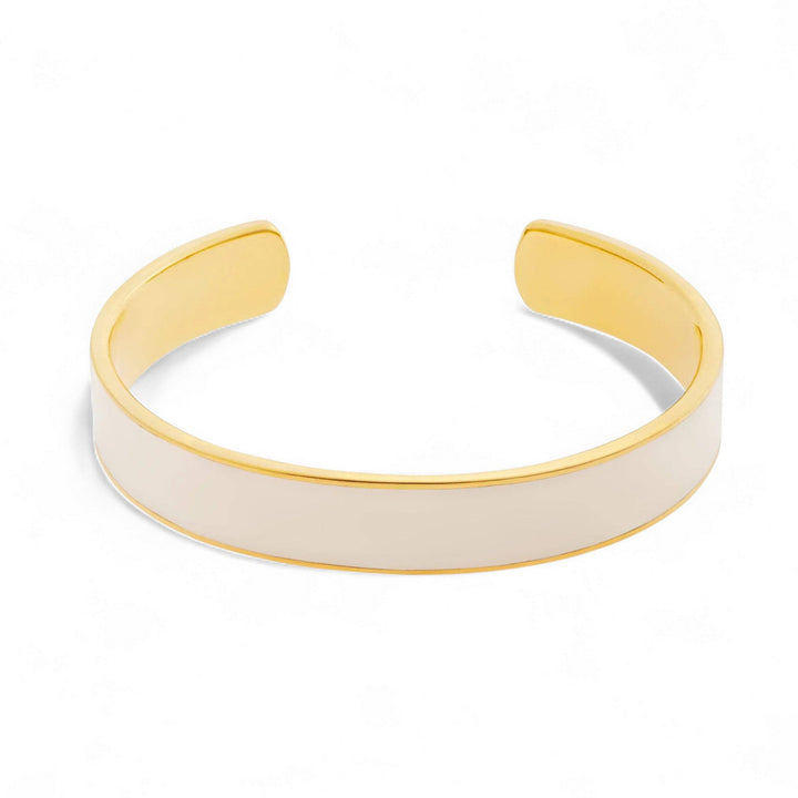 Wide White Enamel Cuff