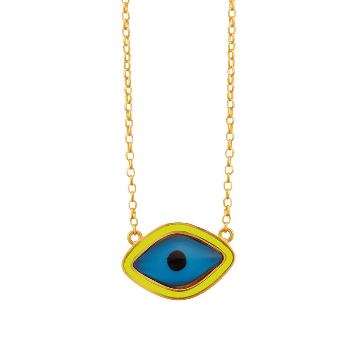 Enamel Oval Eye Necklace - Eye M Eyes - Ileana Makri store