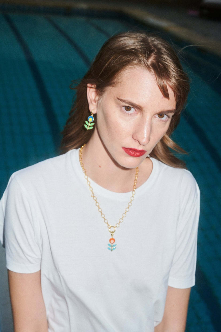 Big Blue Mushroom Necklace - Eye M Flower Power - Ileana Makri store