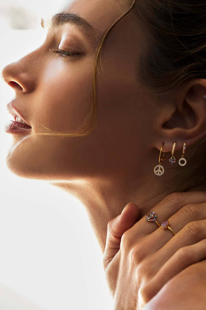 Rainbow Love Midi Hoops - Eye M Hearts - Ileana Makri store