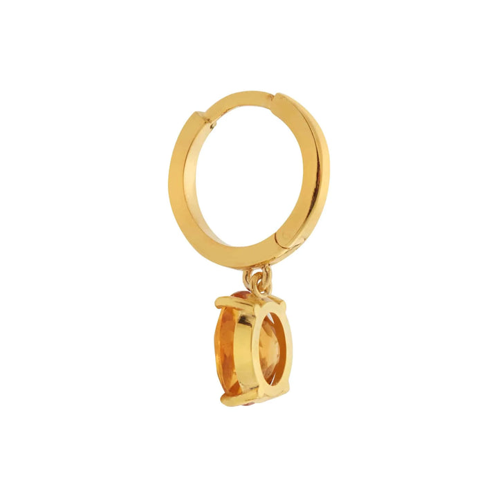 Yellow Enamel & Citrine Hoops - Eye M Neon Rocks - Ileana Makri store