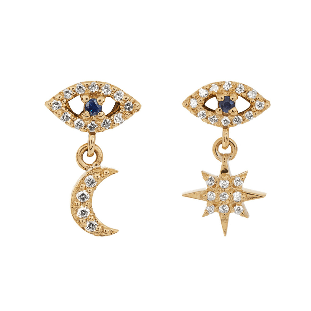 Eye Moon Star Studs - Crying Eyes - Ileana Makri store