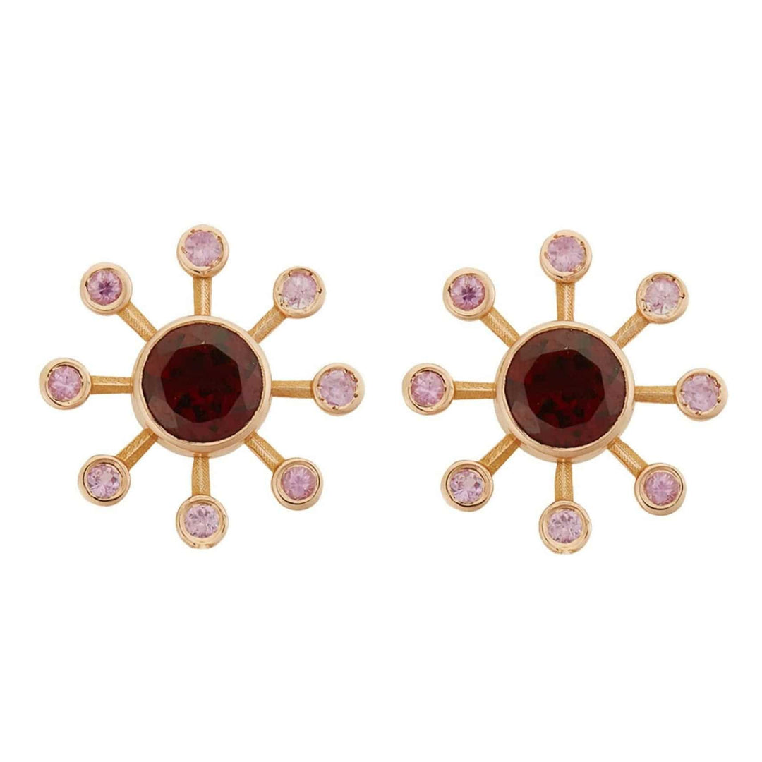 Garnet Blossom Studs P-Gar-Ps - Florescence - Ileana Makri store