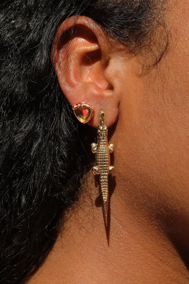Gold Alligator Bite Earring - Bibi Van Der Velden - Ileana Makri store