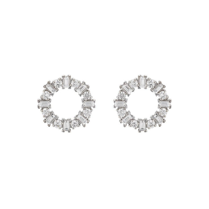 Baguette Diamond Crown Earrings W-D, Earrings, Ileana Makri