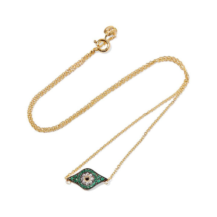 Kitten Eye Necklace - Green - Eye M Eyes - Ileana Makri store