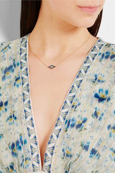 Kitten Eye Necklace - Green - Eye M Eyes - Ileana Makri store