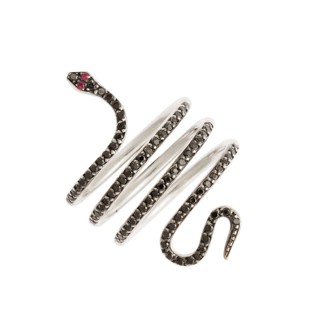 Large Single Python Ring W-Bd-Ru - SNAKES - Ileana Makri store