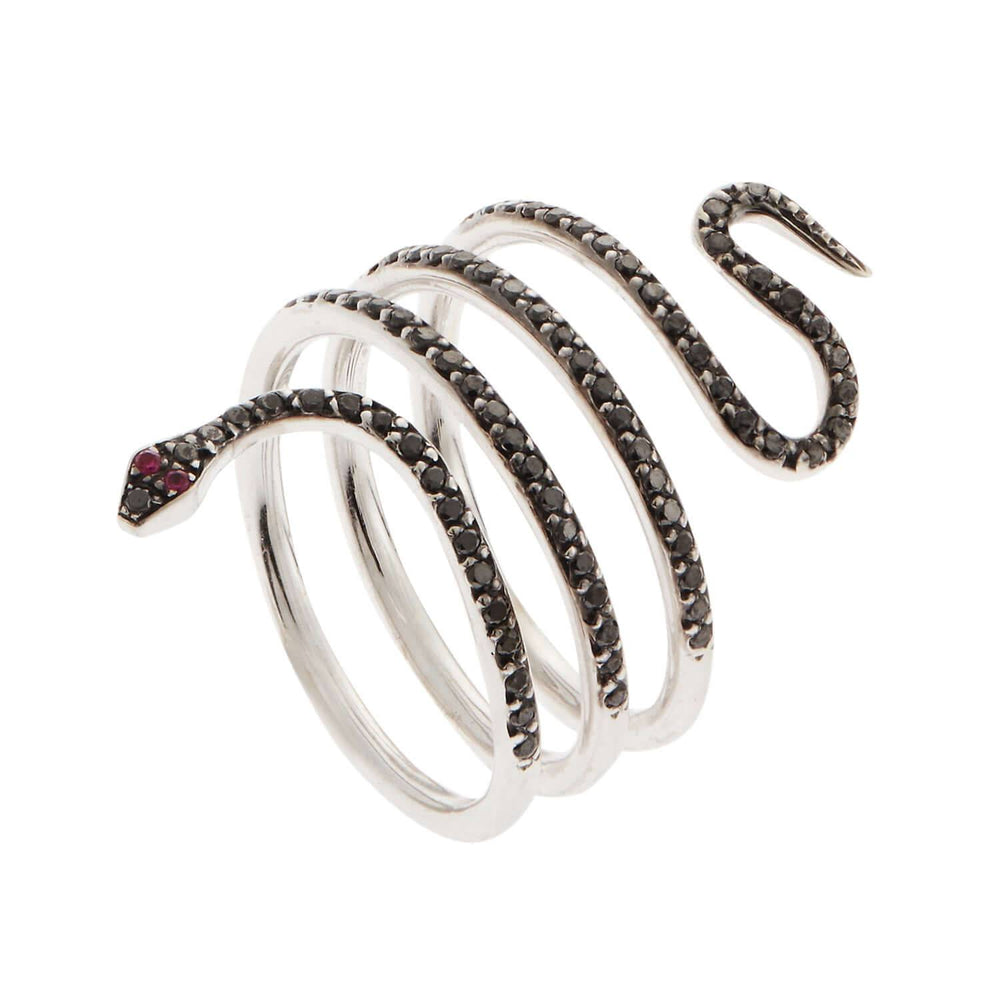 Large Single Python Ring W-Bd-Ru - SNAKES - Ileana Makri store