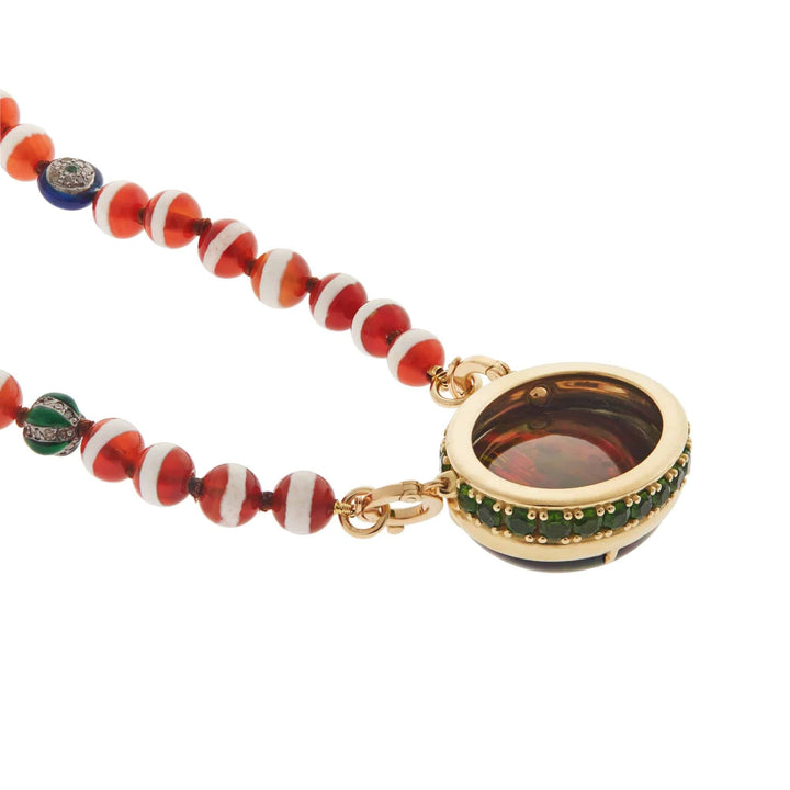 Lava Brown Agate Beaded Necklace - Bespoke - Ileana Makri store