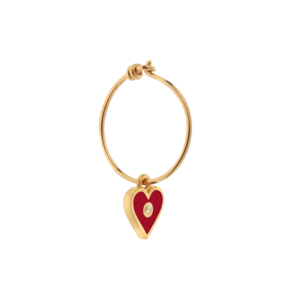 Little Love Red Enamel Hoops - Eye M Hearts - Ileana Makri store