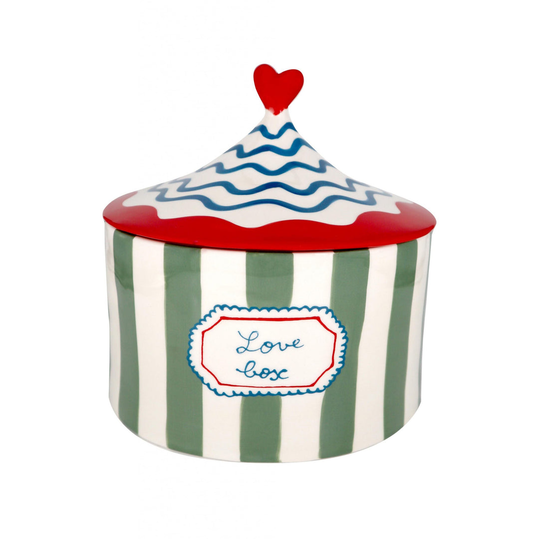 Love Box Khaki Stripes & Red, Home and Decor, Ileana Makri