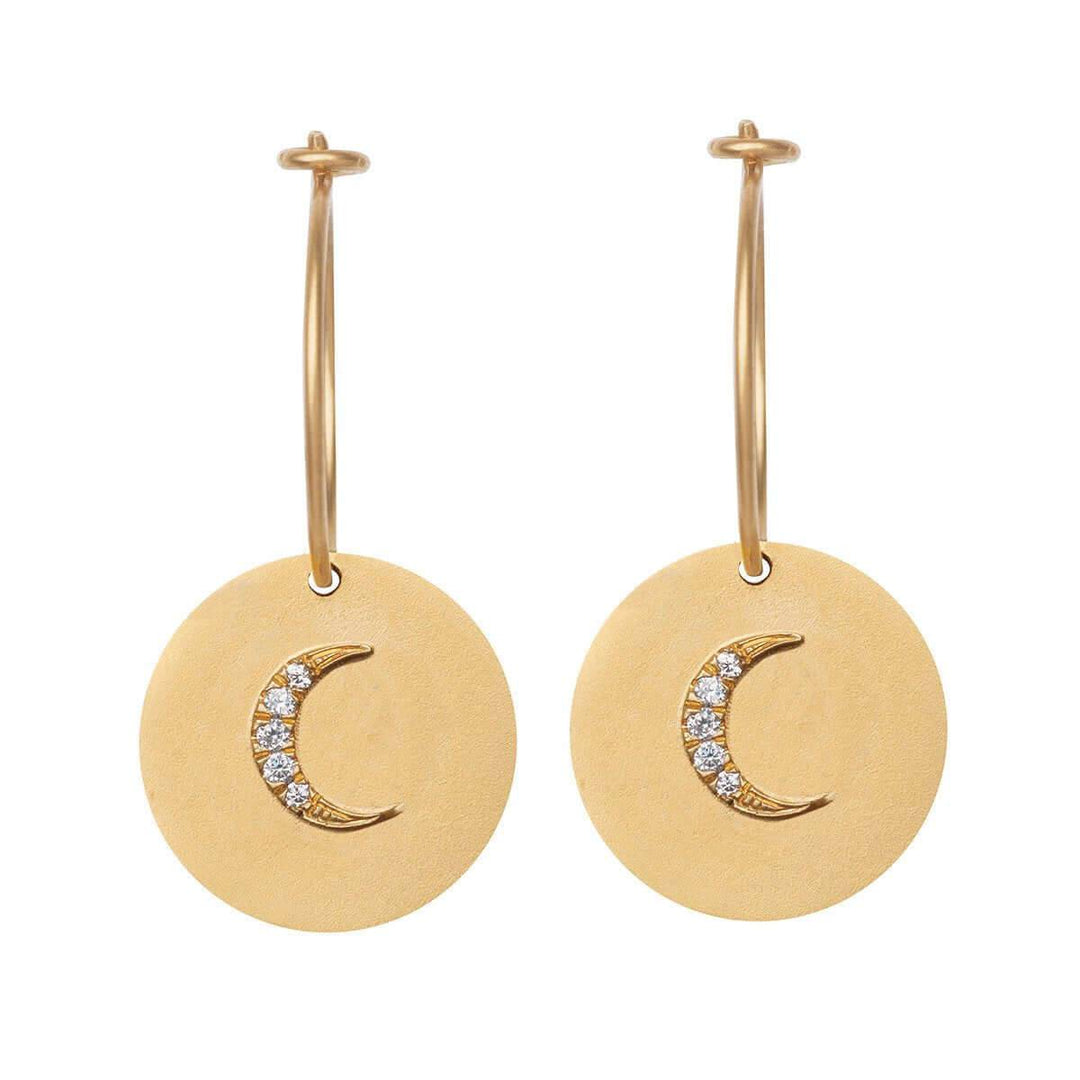 Moon Disc Hoops - Eye M UFO - Ileana Makri store