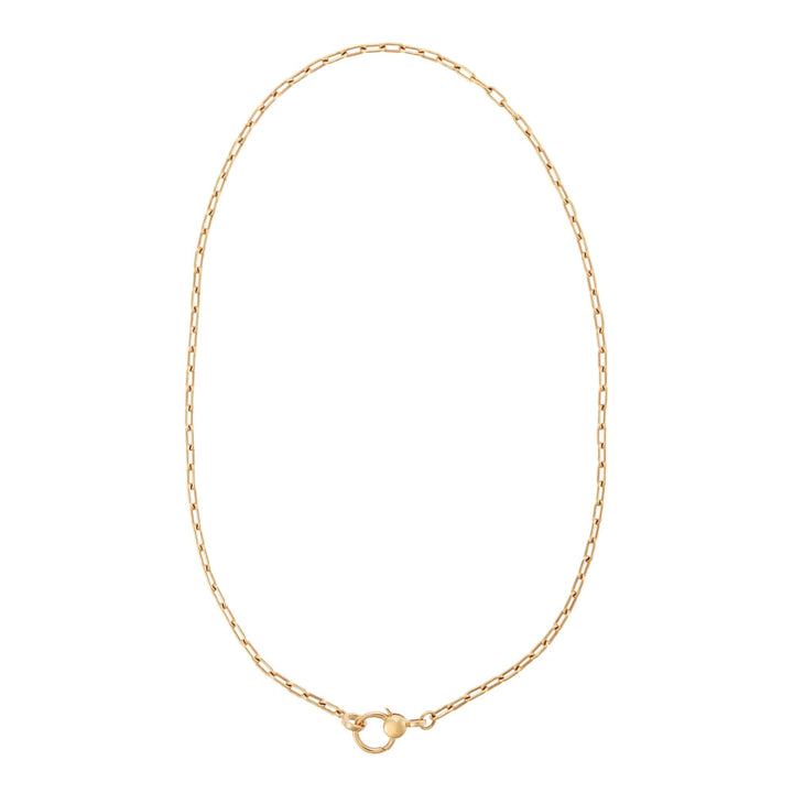 Narrow oblong chain with small gold lock Y-14 - Chains - Ileana Makri store