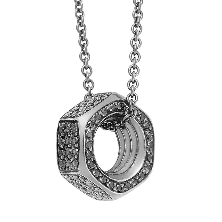 Nut Pnd Pave Slv-Ox-Bd-L - Screw It - Ileana Makri store