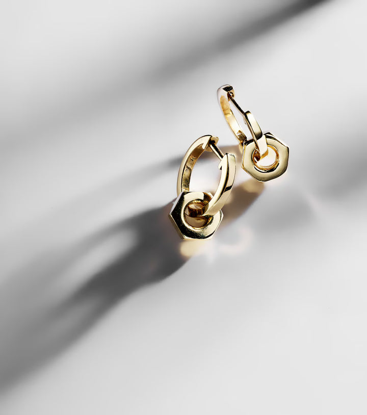 18k Gold Nut Earrings