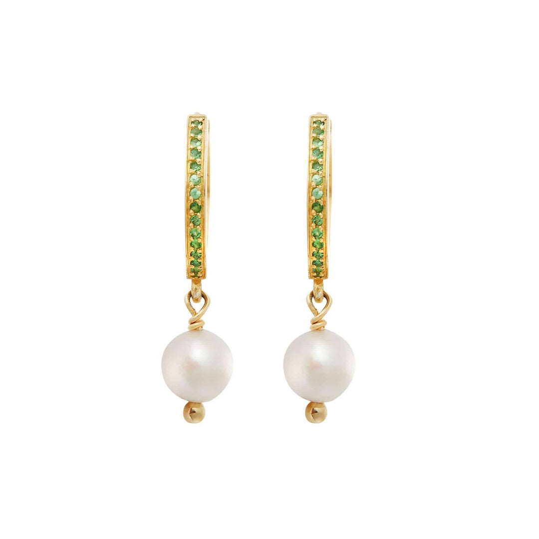 Pearl Drop Mini Hoops slv-yp-ts - Eye M Core - Ileana Makri store