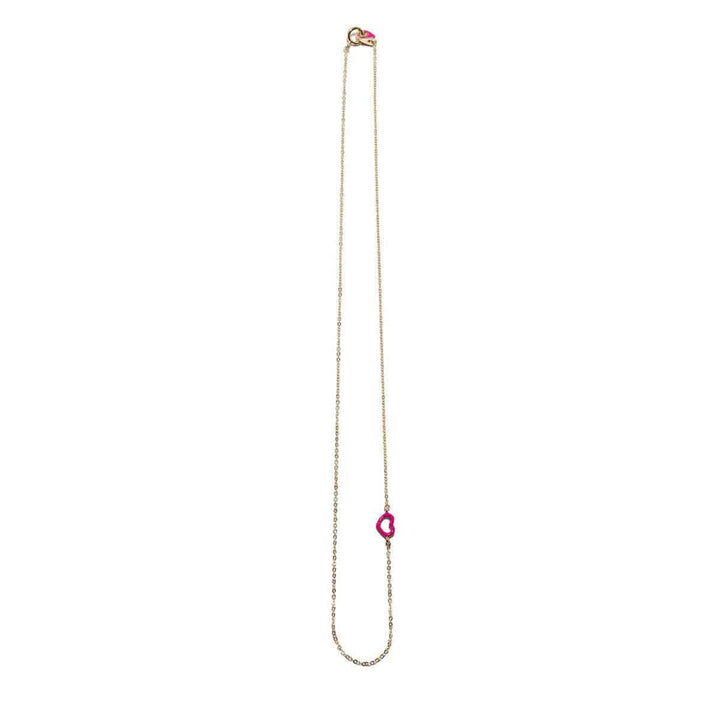 Pink Glitter Heart Necklace - Jordan Askill - Ileana Makri store