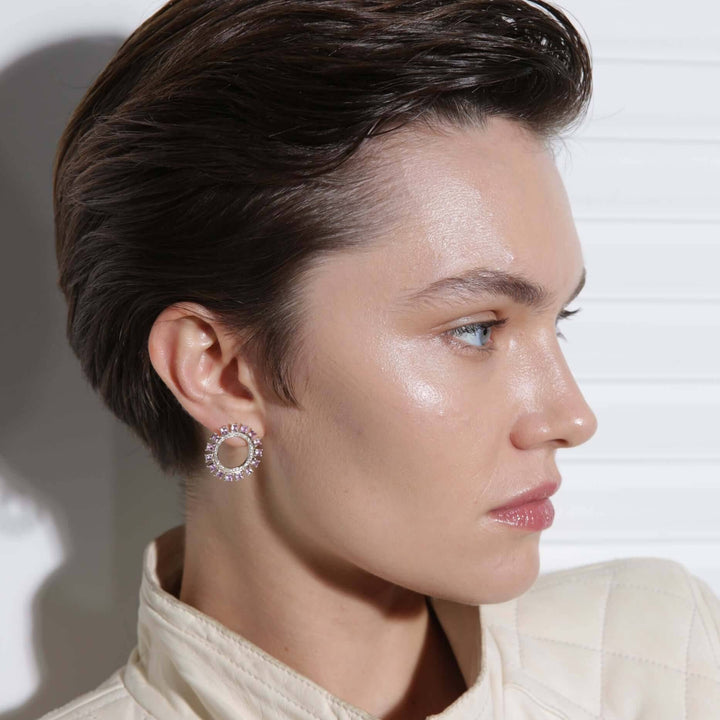 Pink Sun Earrings W-D-PS - THE EDIT - Ileana Makri store