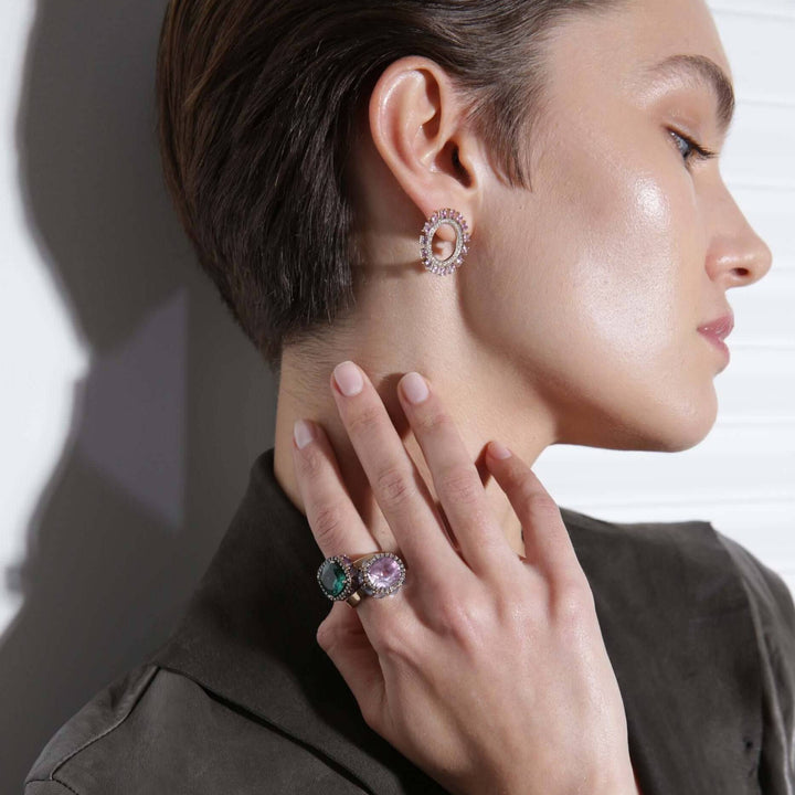 Pink Sun Earrings W-D-PS - THE EDIT - Ileana Makri store