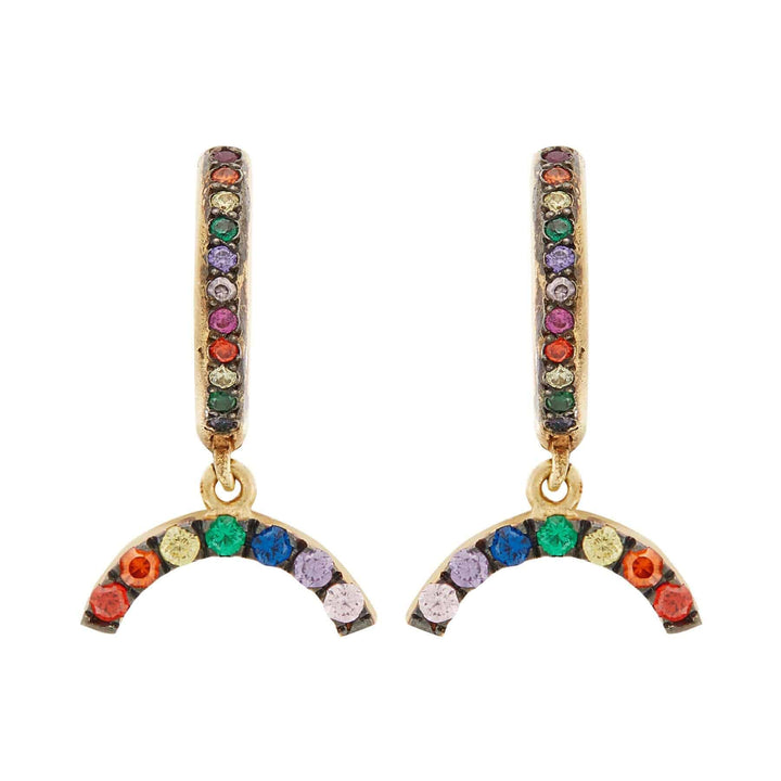 Rainbow Charm Midi Hoops - Eye M Hearts - Ileana Makri store