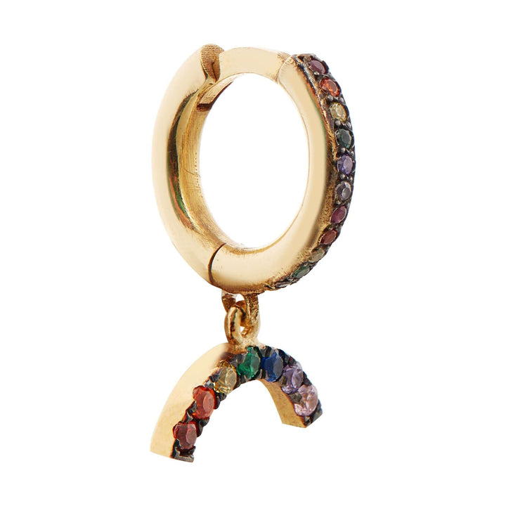 Rainbow Charm Midi Hoops - Eye M Hearts - Ileana Makri store