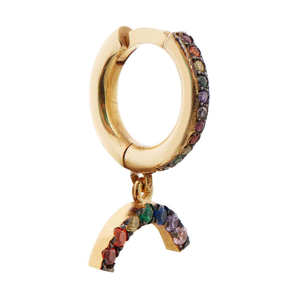 Rainbow Charm Midi Hoops - Eye M Hearts - Ileana Makri store