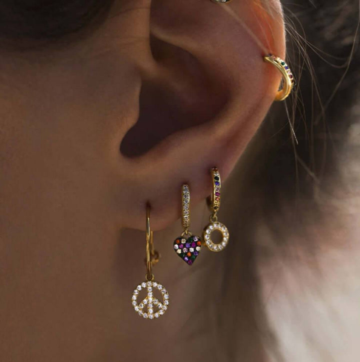 Rainbow Love Midi Hoops - Eye M Hearts - Ileana Makri store