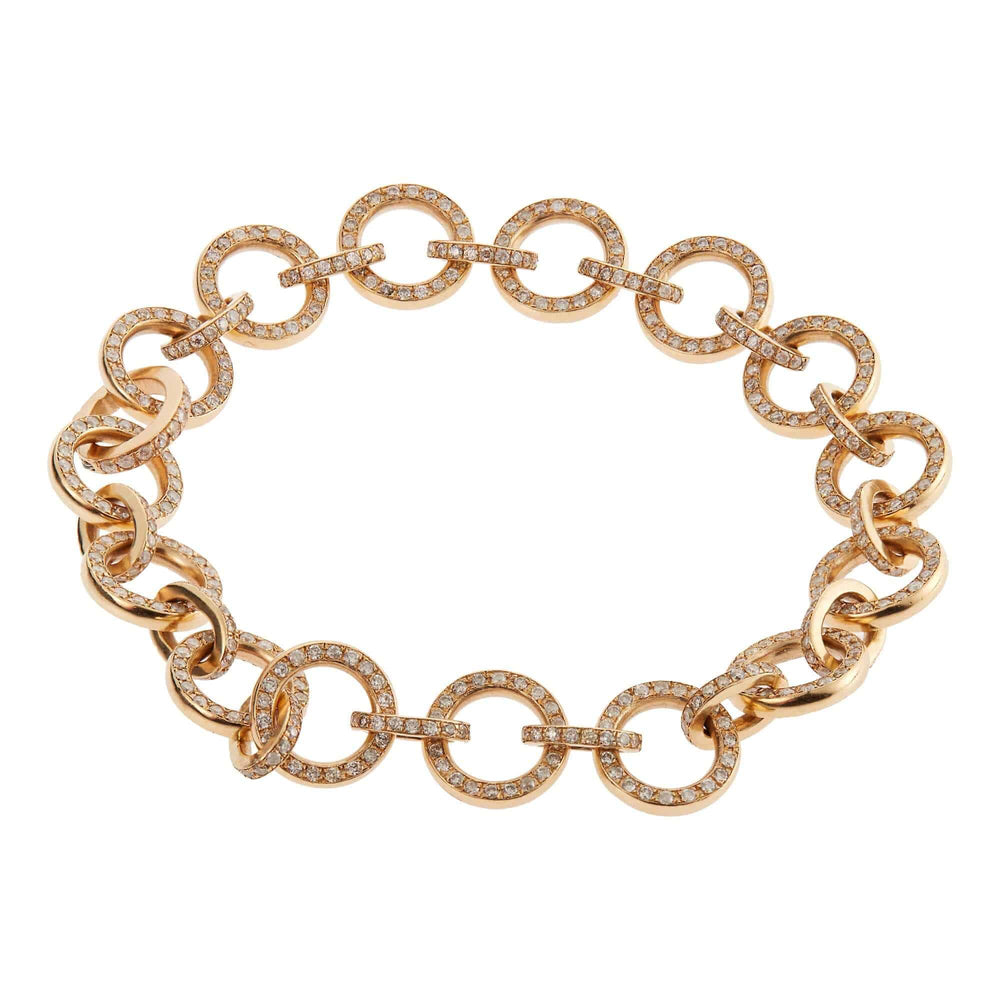 Round Link Diamond Bracelet Y-D - Chains - Ileana Makri store