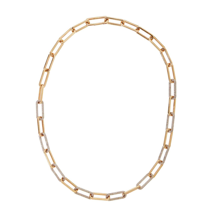 Seamless Oblong Diamond Link Necklace - Chains - Ileana Makri store