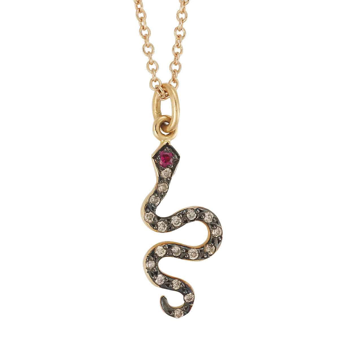 Little Snake Pendant P-Chd-Ru - SNAKES - Ileana Makri store