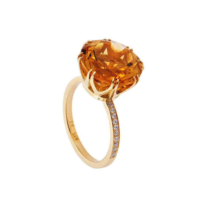 Solitaire Crown Ring Citrine - Crown - Ileana Makri store