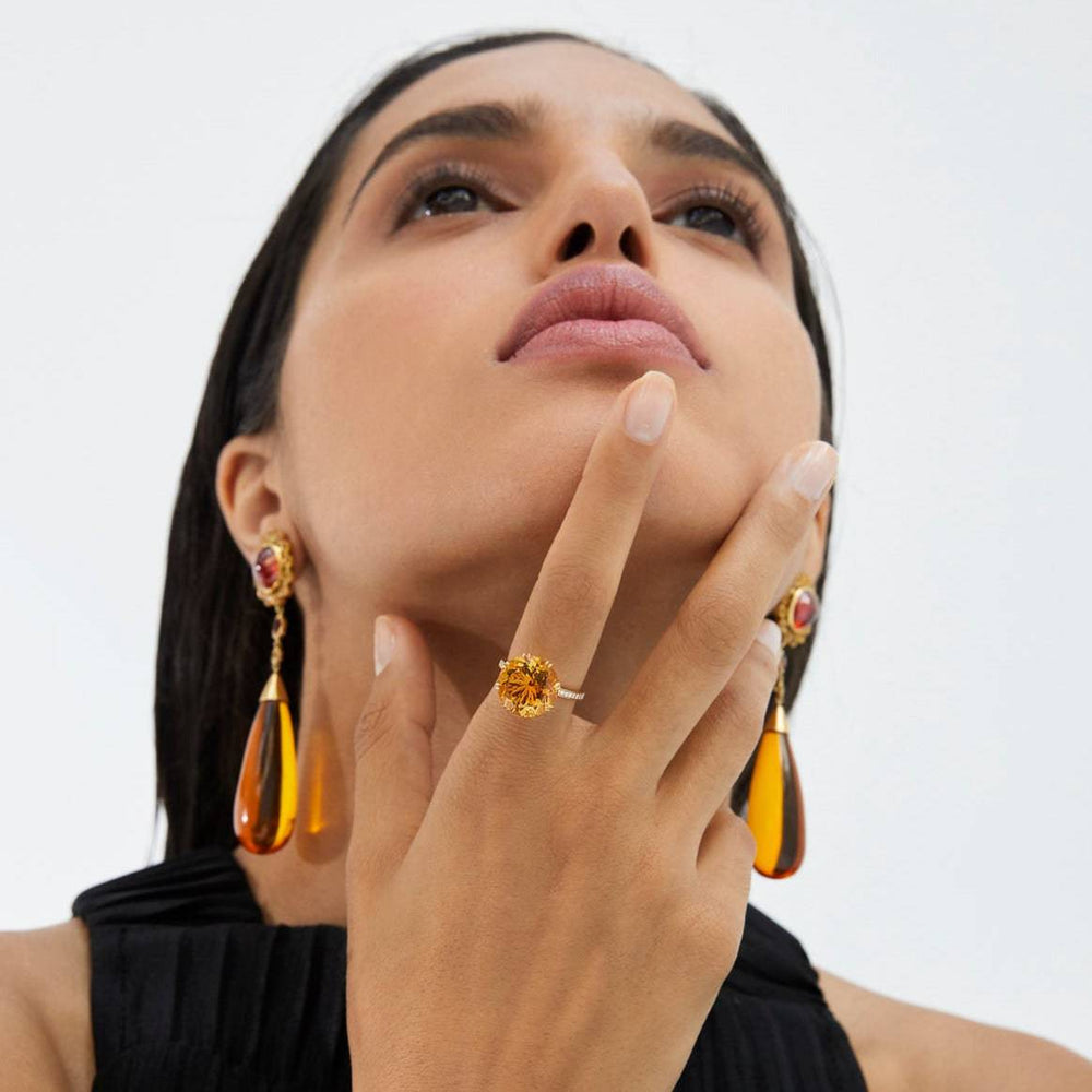 Solitaire Crown Ring Citrine - Crown - Ileana Makri store