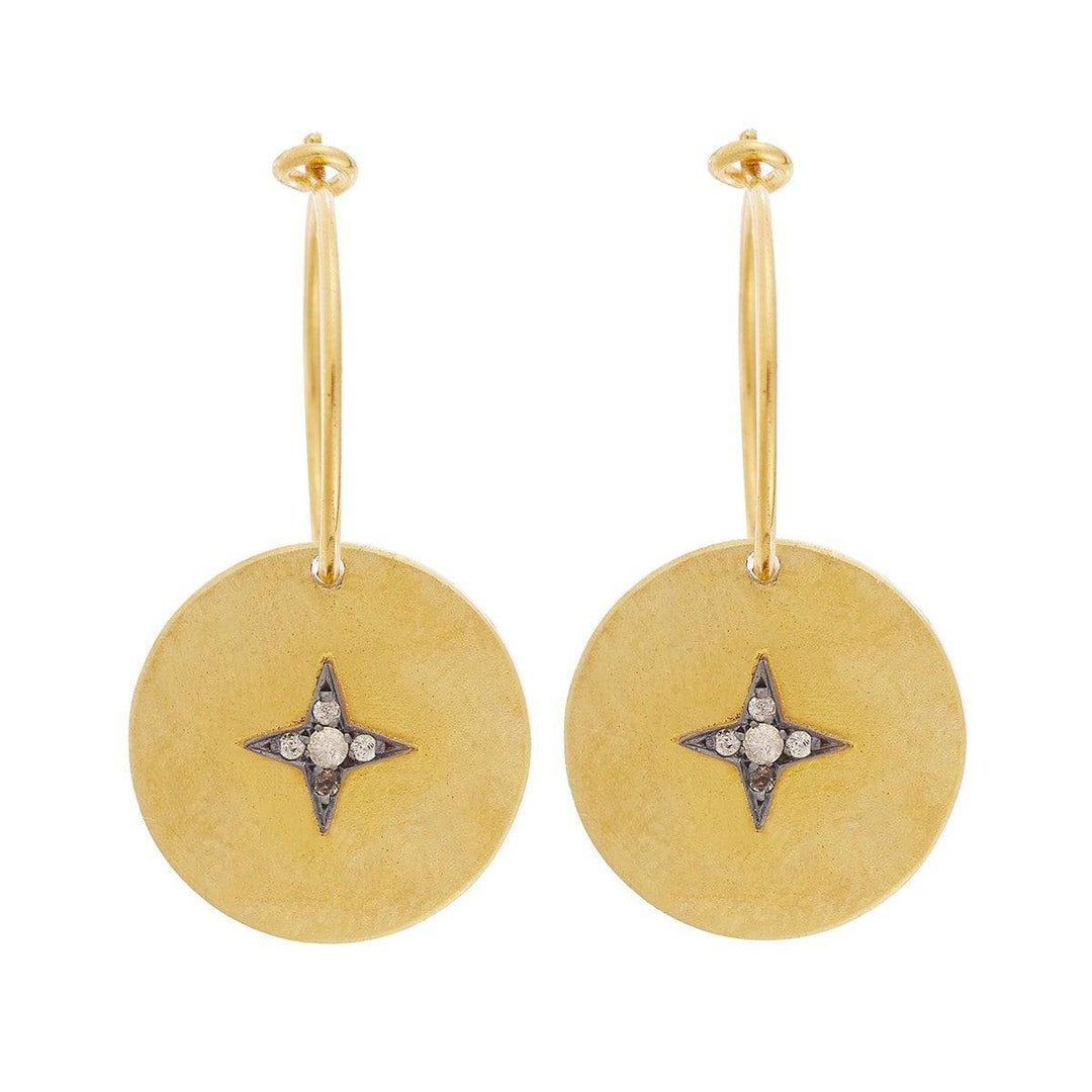 Star Disc Hoops - Eye M UFO - Ileana Makri store