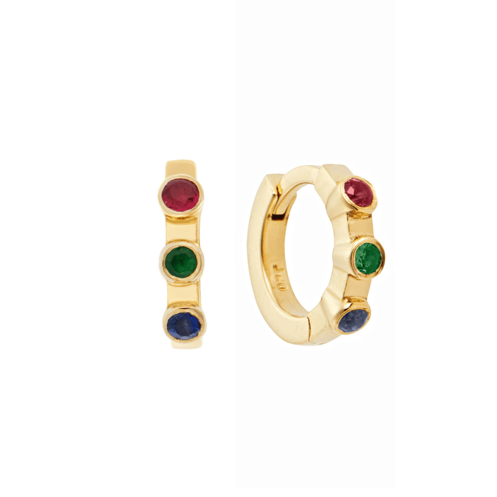 Stepping Stone Midi Hoops Y-RU-TS-BS - Cascade - Ileana Makri store