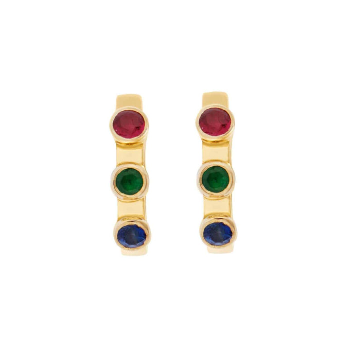 Stepping Stone Midi Hoops Y-RU-TS-BS - Cascade - Ileana Makri store