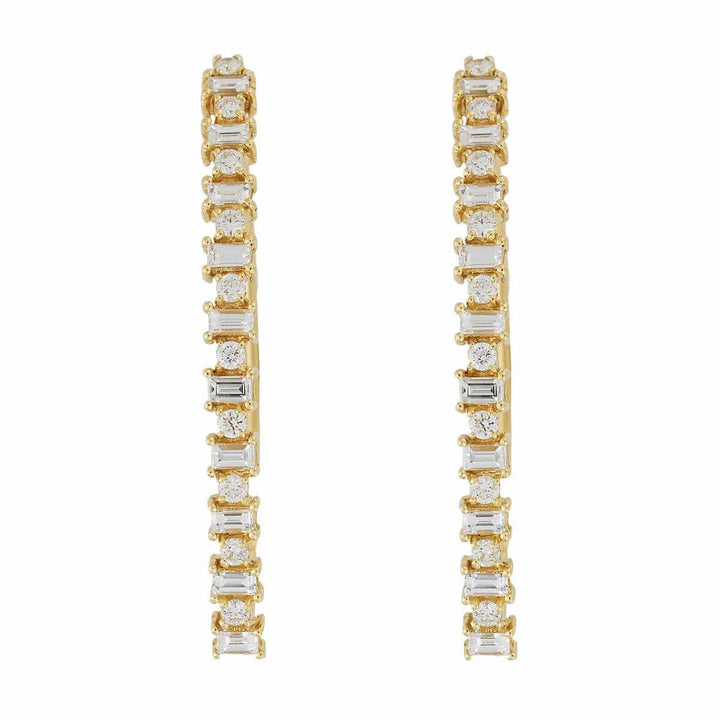 Baguette Eye Hoops-L - THE EDIT - Ileana Makri store