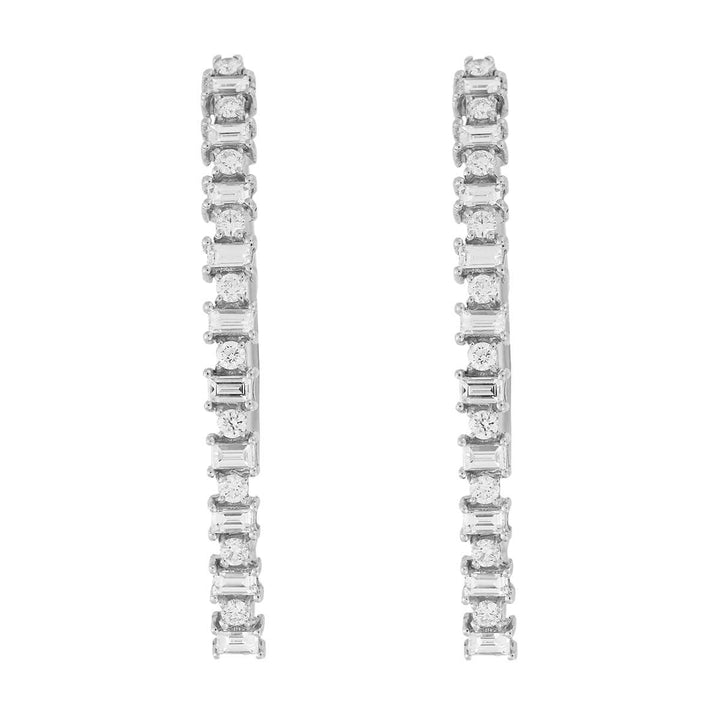 Baguette Eye Hoops-L - THE EDIT - Ileana Makri store
