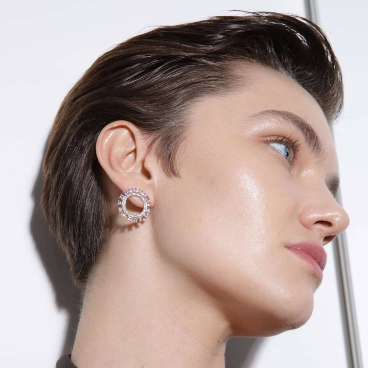 Pink Sun Earrings W-D-PS - THE EDIT - Ileana Makri store