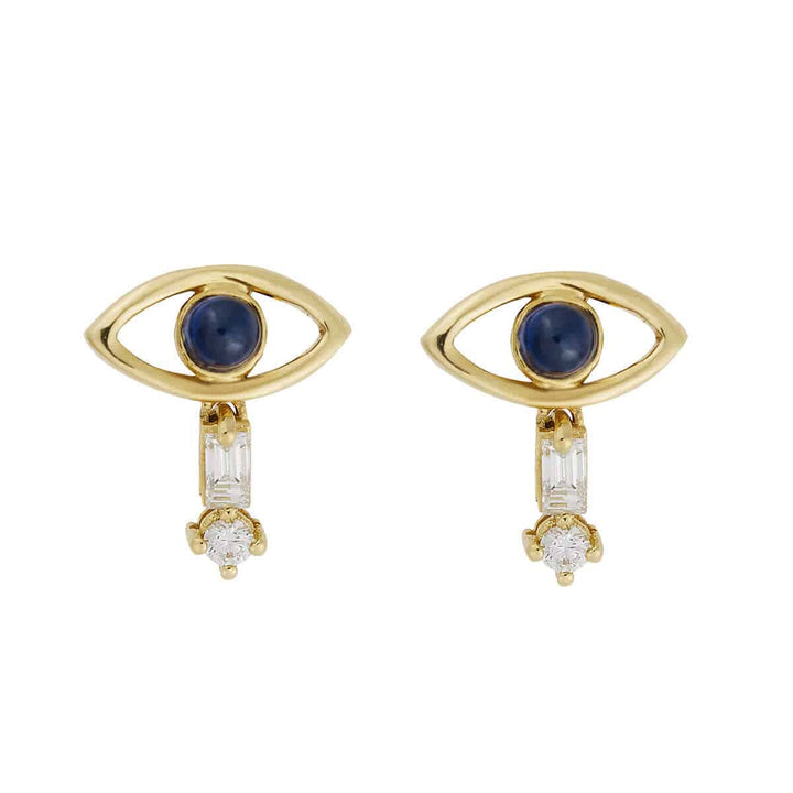 Tiny Baguette Eye Stud Y-D-Bs - THE EDIT - Ileana Makri store