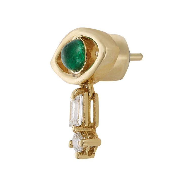 Tiny Baguette Eye Stud Y-D-Em - THE EDIT - Ileana Makri store