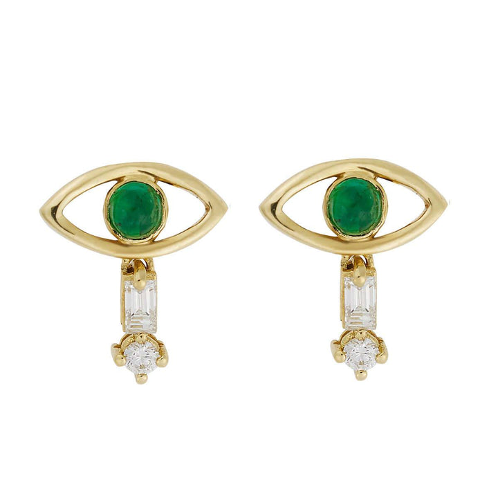 Tiny Baguette Eye Stud Y-D-Em - THE EDIT - Ileana Makri store