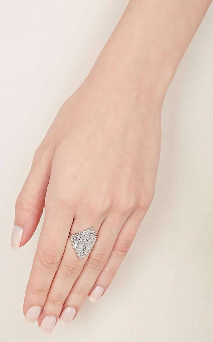 Baguette Shield Ring W-D - THE EDIT - Ileana Makri store