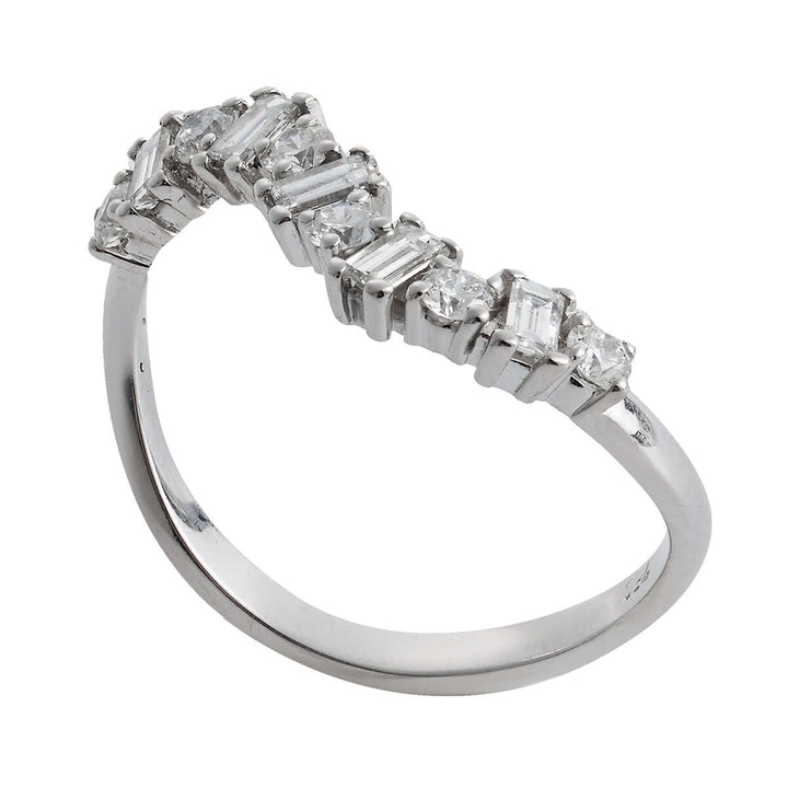Baguette Wave Ring W-D - THE EDIT - Ileana Makri store