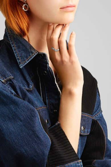 Baguette Wave Ring W-D - THE EDIT - Ileana Makri store