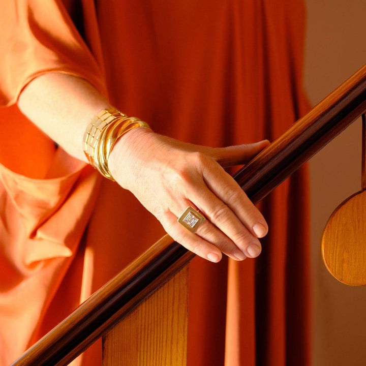 Baguette Diamond Tile Ring Y-D - Ileana Makri